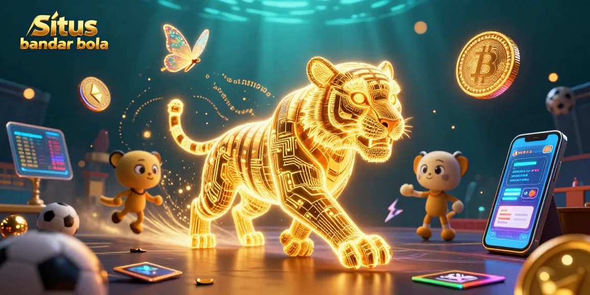 Situs bandar bola menampilkan tigers digital berkilau dalam suasana kasino virtual yang menarik.