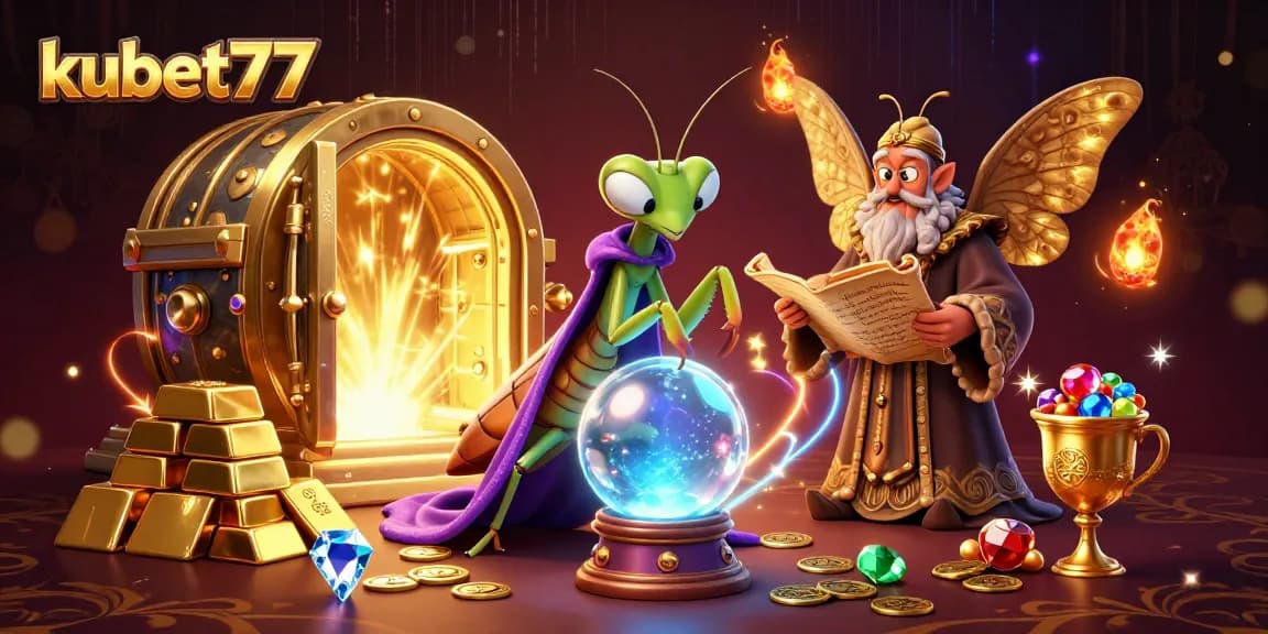 Engage in winning strategies with kubet77's captivating casino experience featuring whimsical characters.