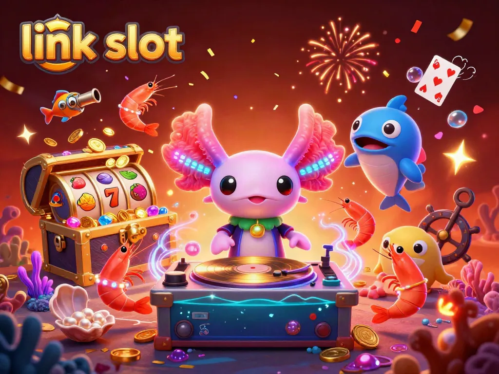 Experience exciting gameplay with link slot symbols and animated characters in a vibrant underwater casino.