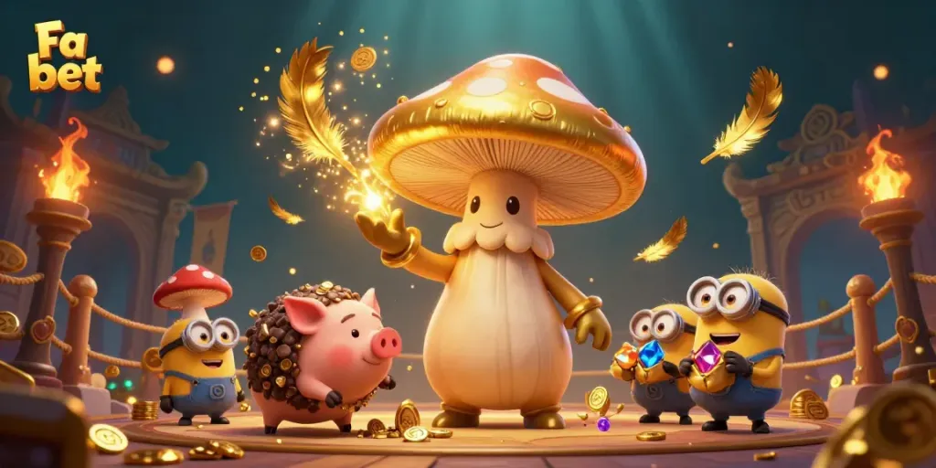 Engage in thrilling Fa bet adventures with a vibrant 3D scene showcasing golden treasures and magical characters.