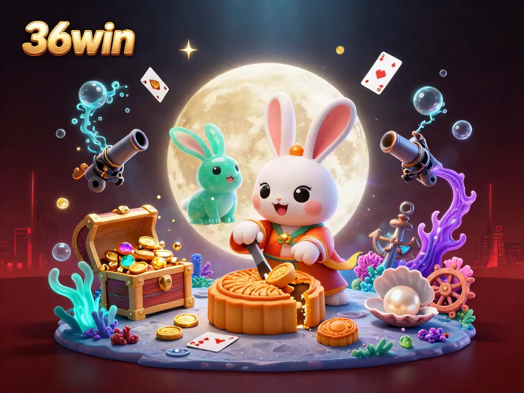 Experience thrilling adventures with 36win in this vibrant 3D illustration of gaming excitement.
