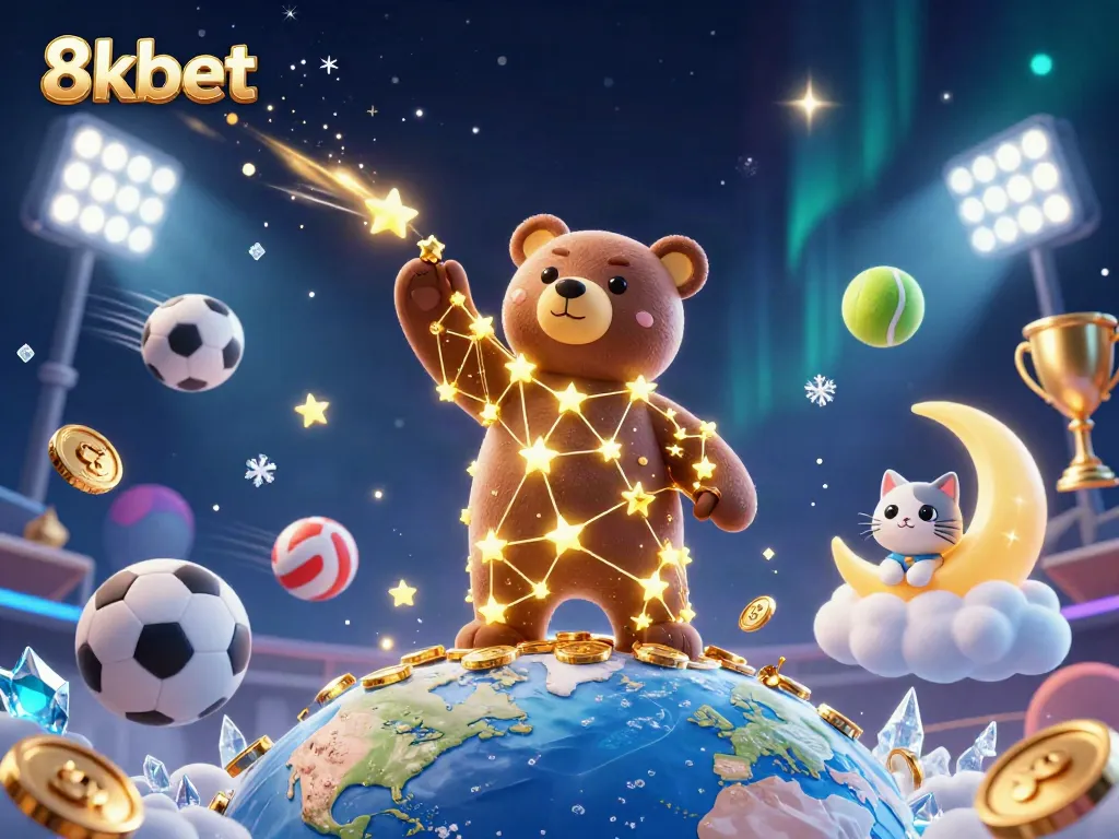 Engage in the thrilling world of 8kbet with a vibrant cosmic scene of gambling adventure.