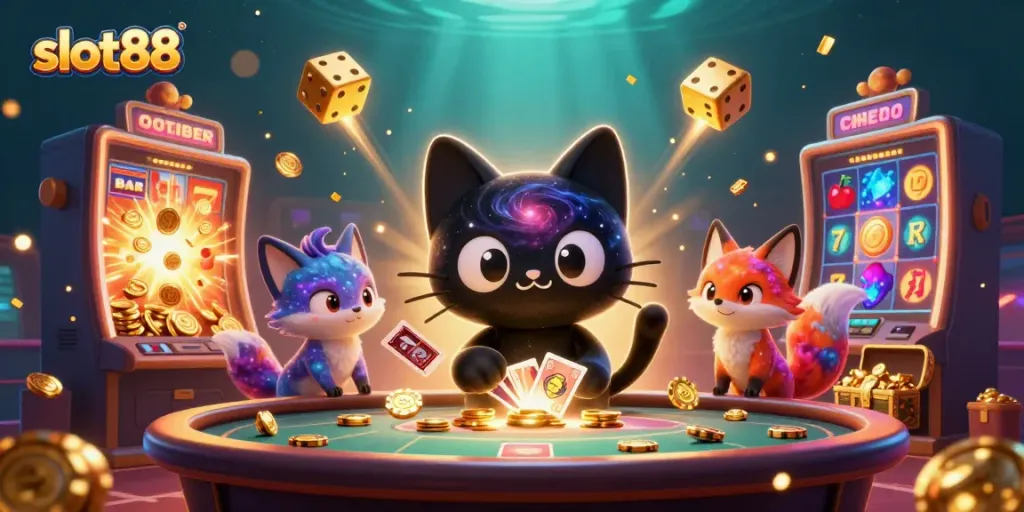 Slot88 menawarkan pengalaman bermain mesin slot yang menarik dengan karakter unik dan simbol beruntung dari kasino.