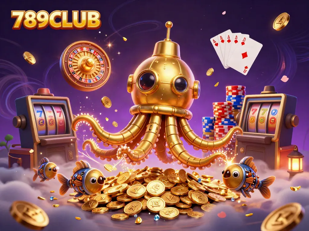 Play exciting games at 789CLUB with a thrilling 3D submarine adventure filled with golden coins.