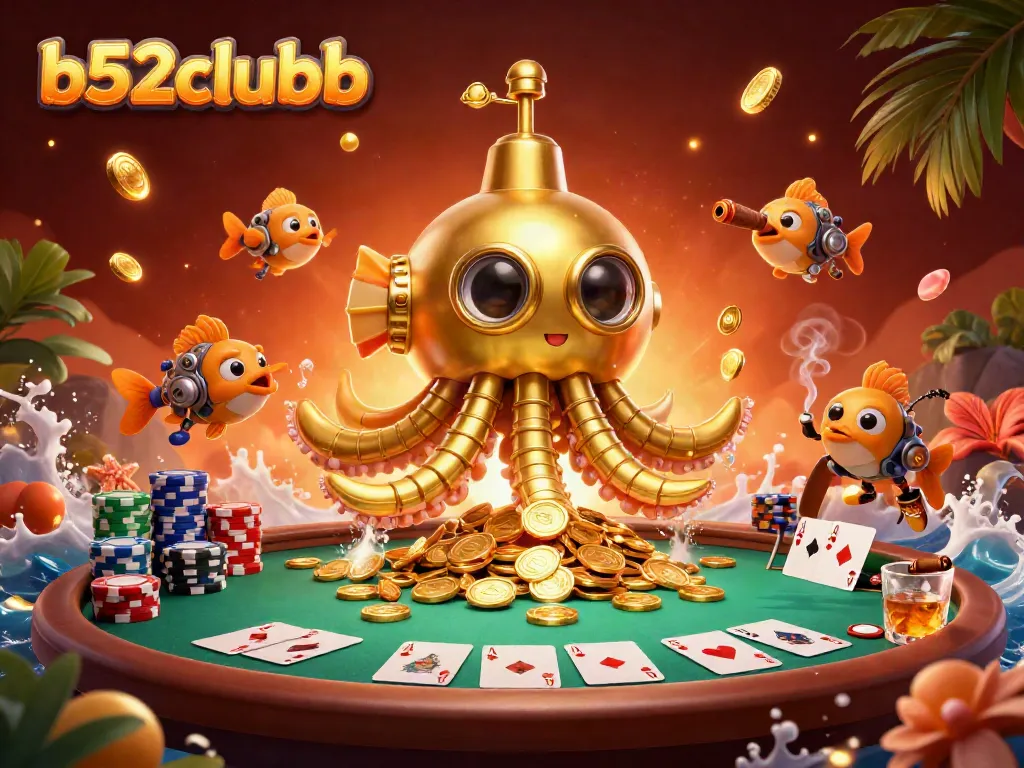 Experience thrilling gameplay at b52clubb with interactive poker elements showcased in a vibrant casino scene.