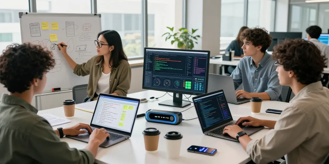 Collaboration in AI software development showcasing a dynamic team at work with crush ai technology.
