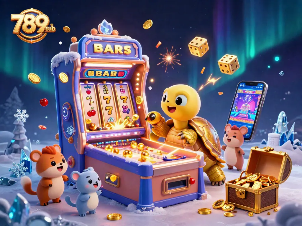 Experience thrilling gaming at 789club with a vibrant 3D casino illustration showcasing exciting gameplay.
