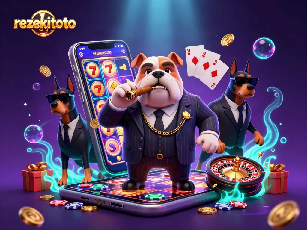 Experience thrilling games on rezekitoto with a mafia boss bulldog and dynamic casino elements.
