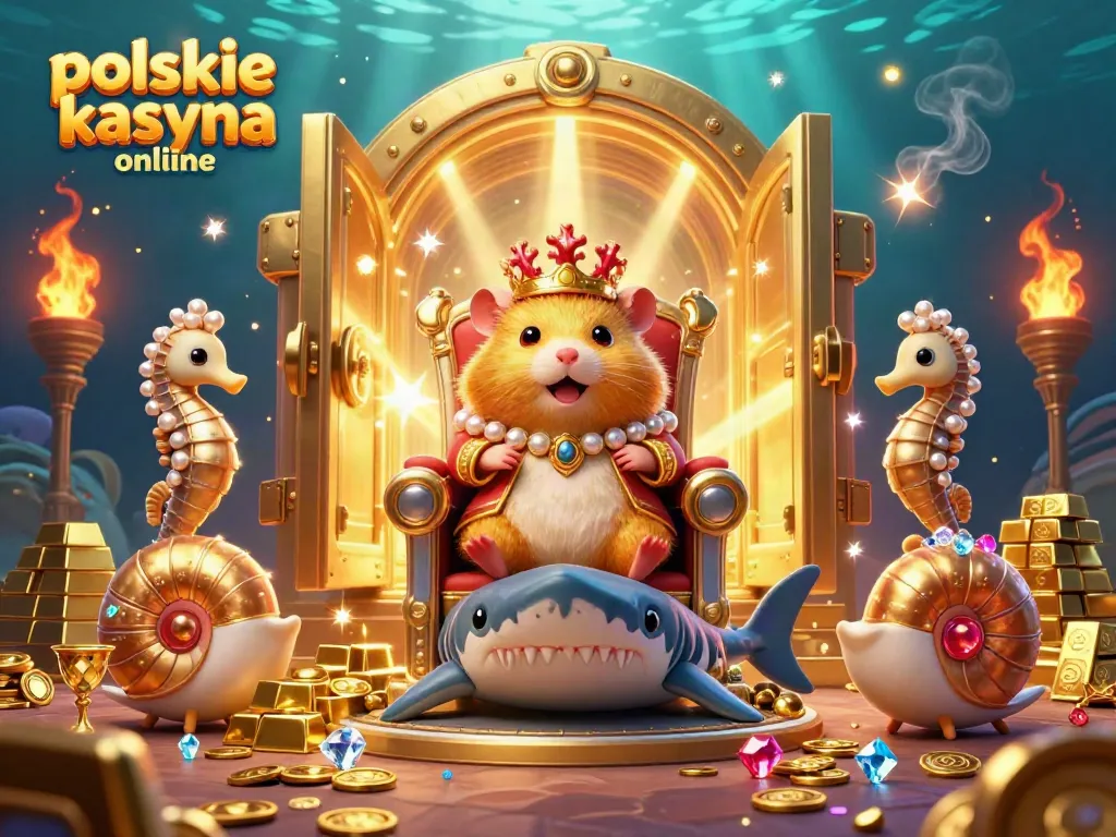 Experience thrilling action in polskie kasyna online surrounded by treasure and royal symbols.