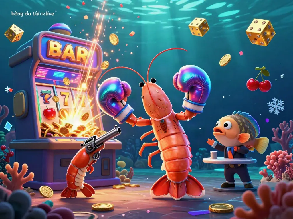 Experience bóng đá trực tuyến socolive with vivid casino elements and three lively characters in a rich underwater scene.