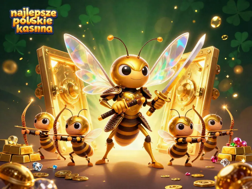 Engage with najlepsze polskie kasyna through this vibrant, dynamic casino-themed illustration showcasing excitement and luxury.