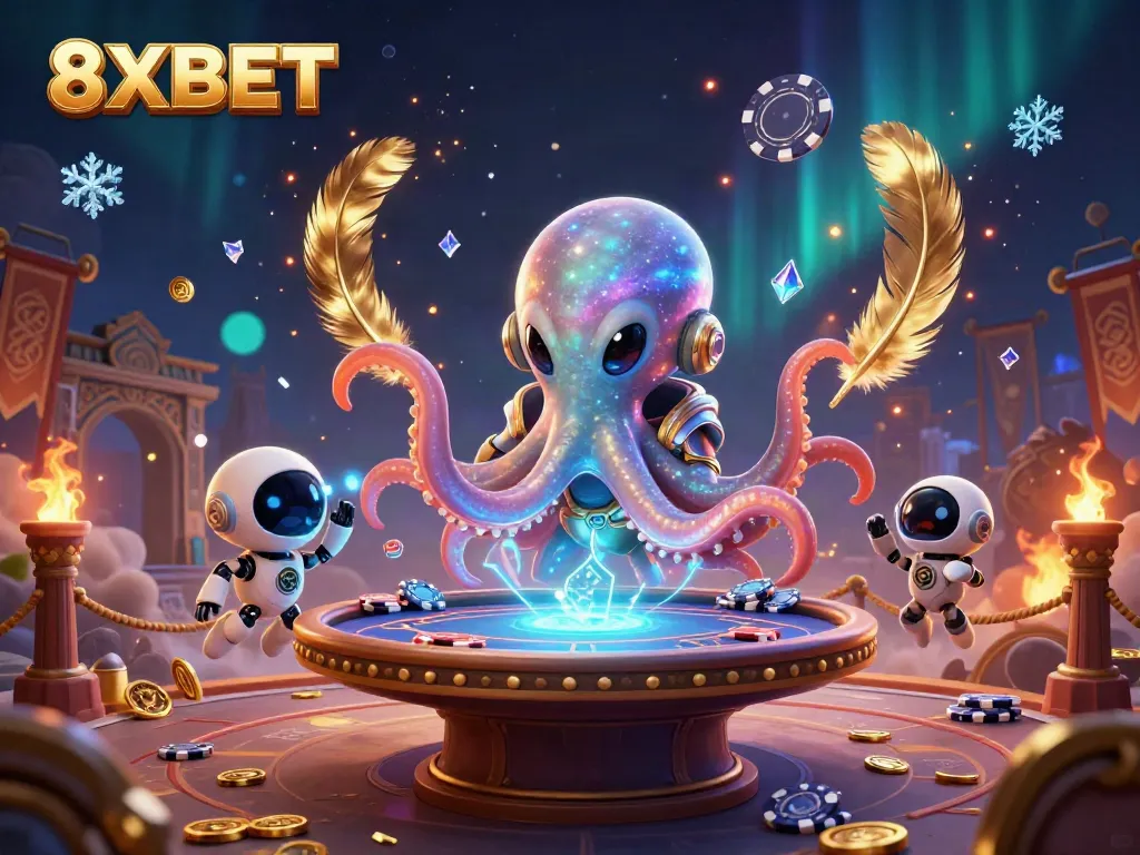 Engage with 8XBET at an alien casino with a vibrant poker scene and dynamic gameplay elements.