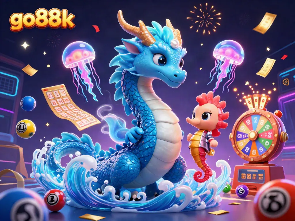 Engage in thrilling lottery fun with go88k's colorful game elements and dynamic characters.