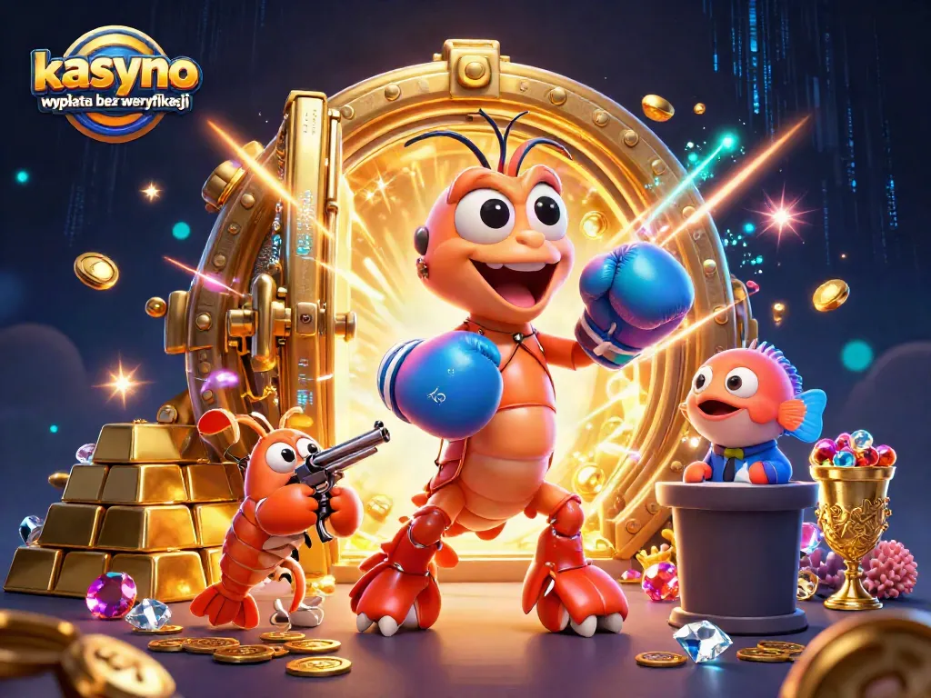 Experience kasyno wypłata bez weryfikacji with vibrant 3D illustration showcasing lively sea creatures around dazzling treasures.