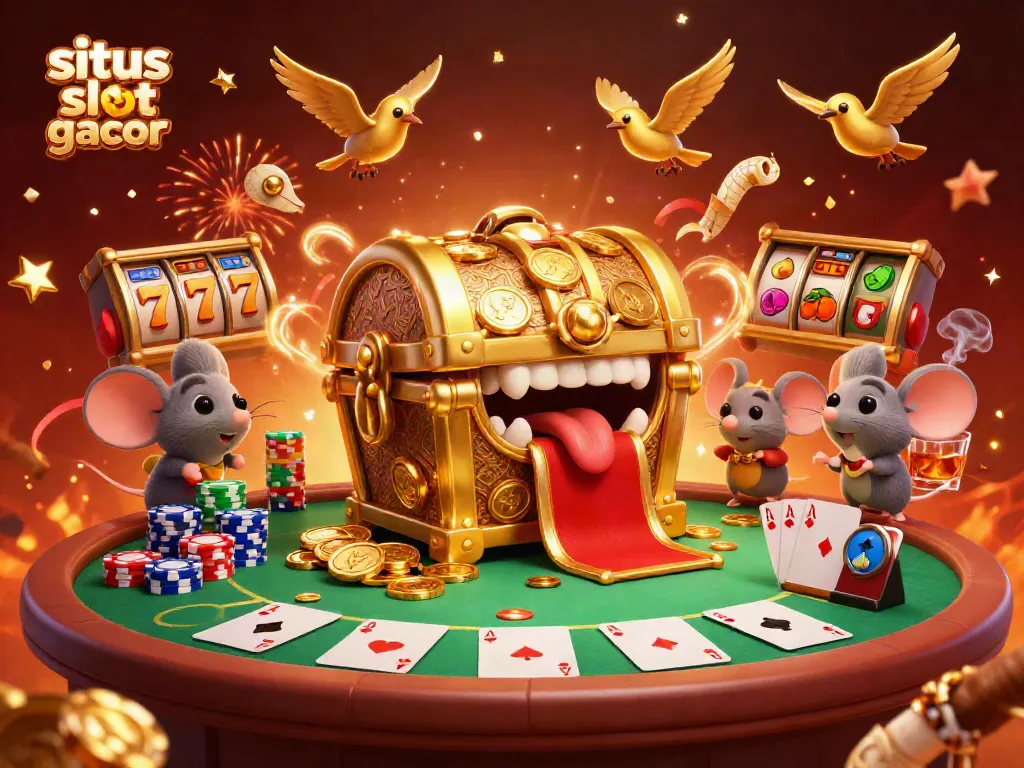 Engage with situs slot gacor through a vivid 3D casino scene filled with luck and riches!