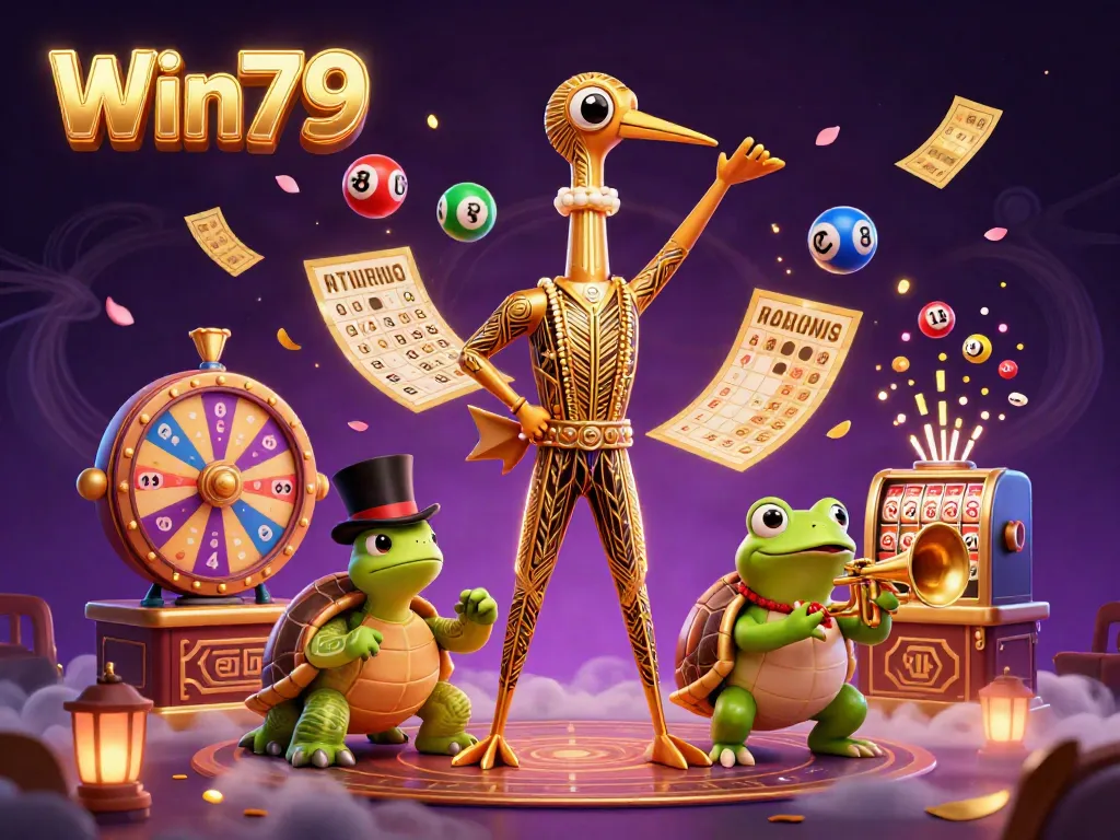 Win79 offers exciting gaming with vibrant lottery elements and dynamic characters in a rich casino atmosphere.