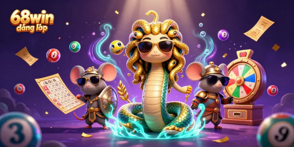 Experience the exciting world of 68win đăng nhập with vibrant casino elements and mythical characters.