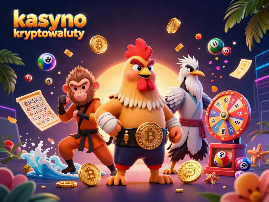 Experience the excitement of kasyno kryptowaluty with colorful lottery balls and dynamic characters.