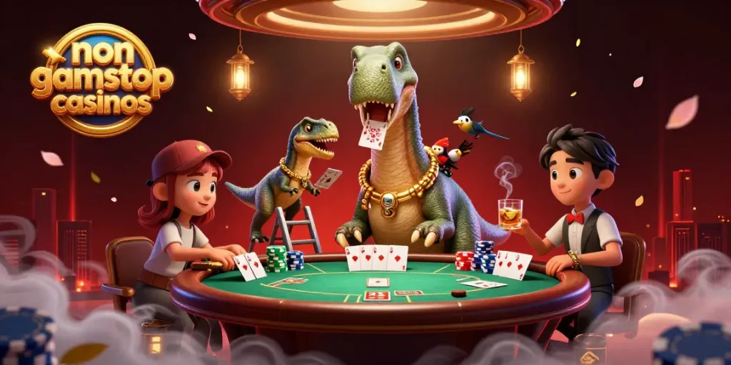 Engage in thrilling action at non gamstop casinos with brontosaurus-themed poker games.